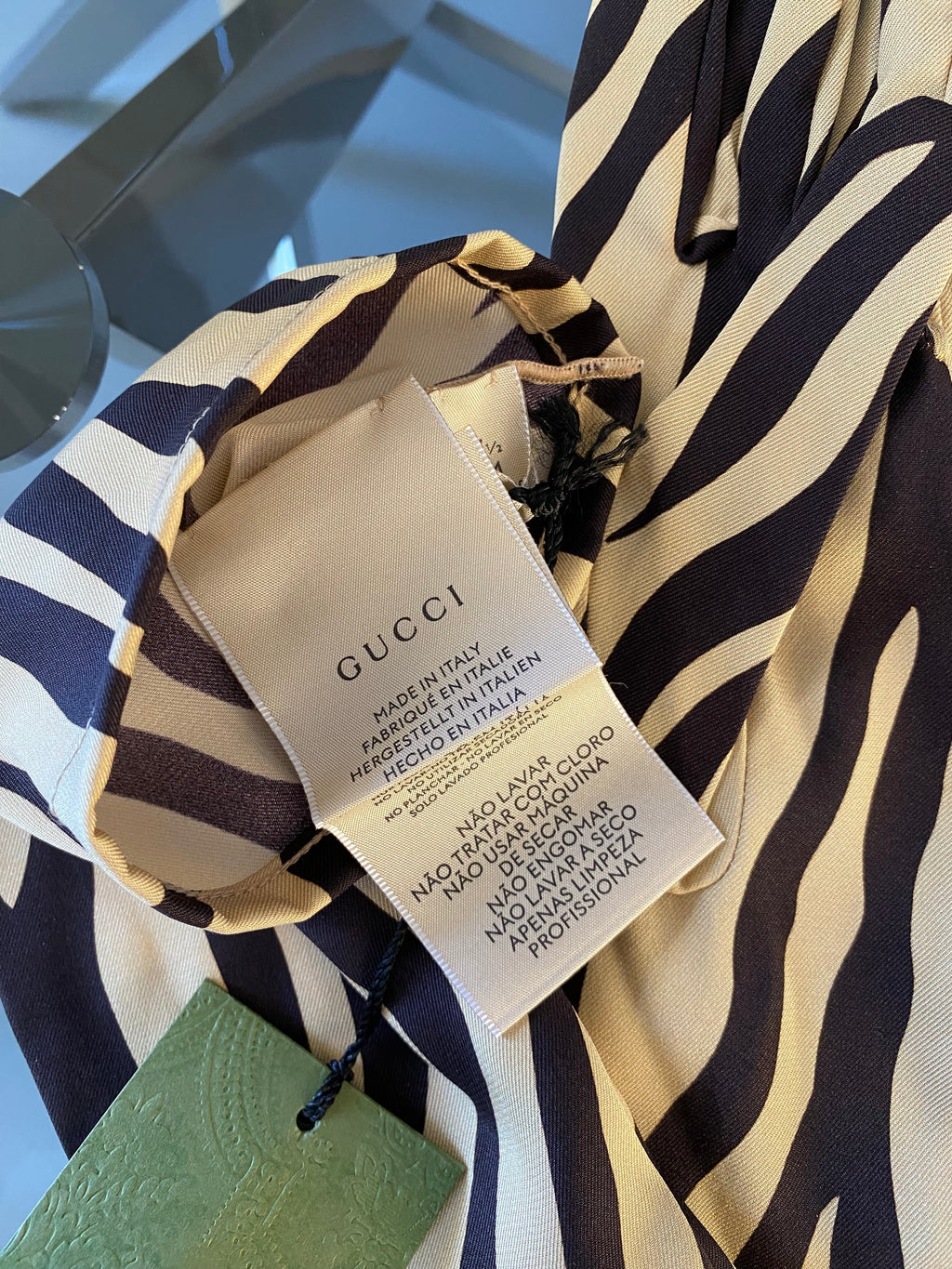 Gucci Guanti Animalier in seta