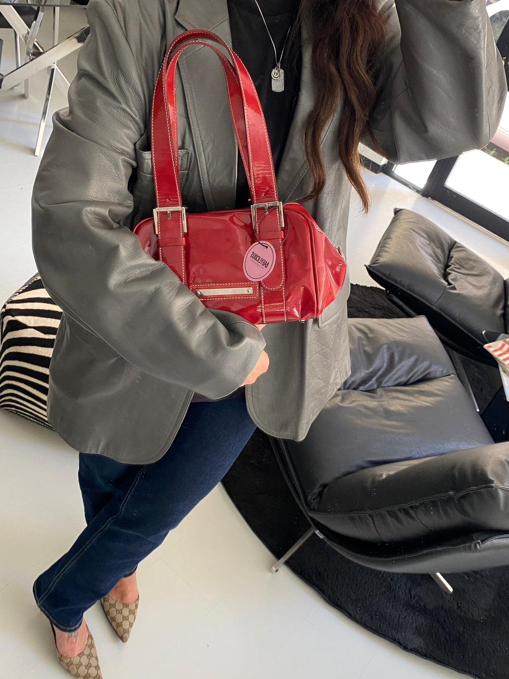 Casadei Vintage Patent Leather Bag