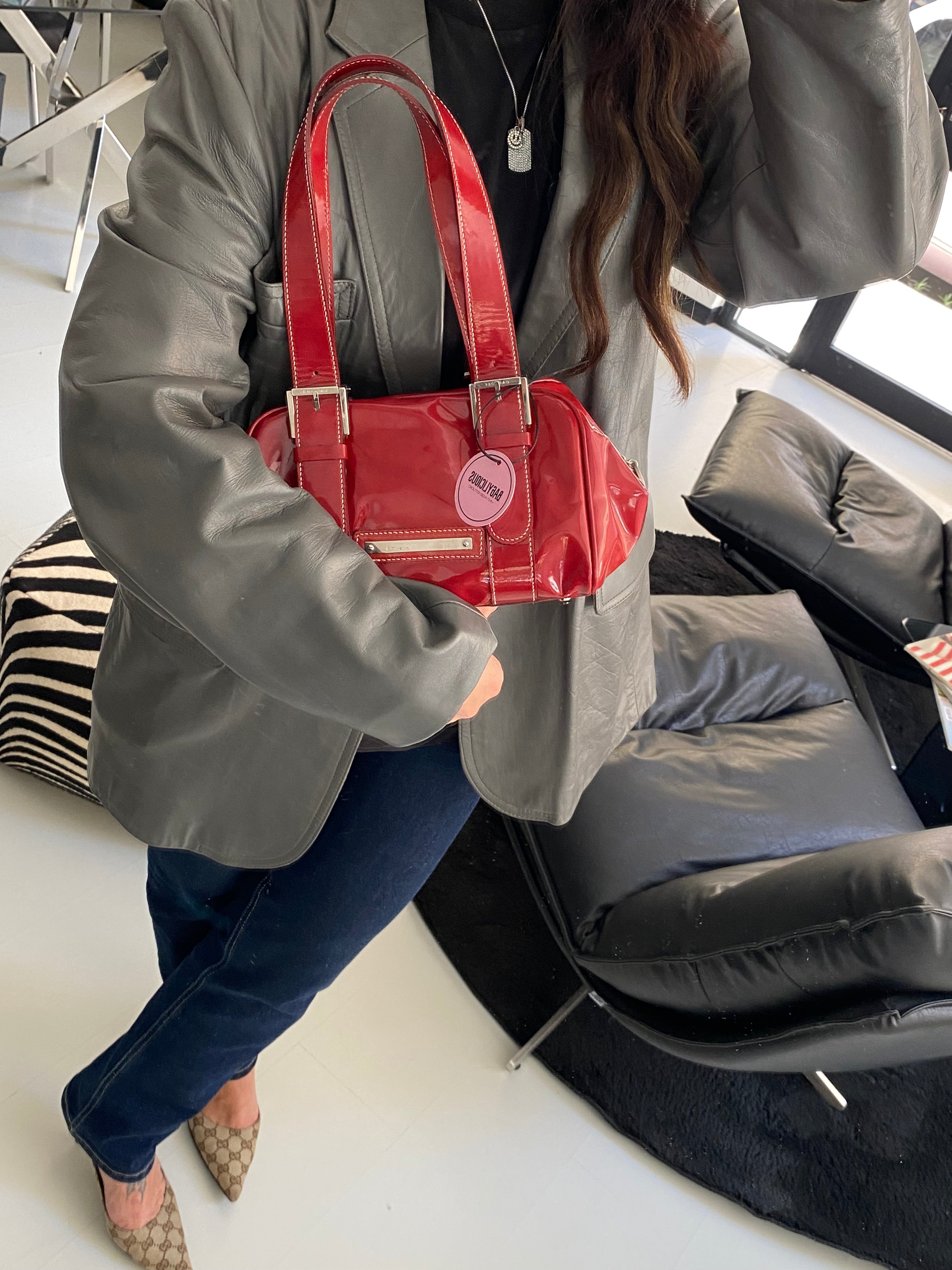 Casadei Vintage Patent Leather Bag