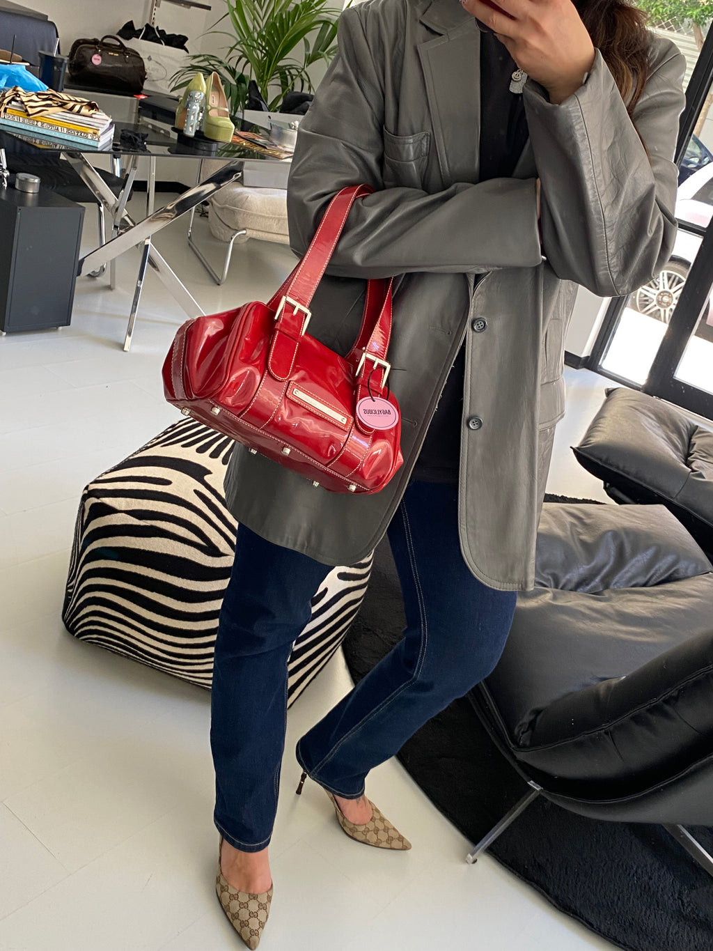 Casadei Vintage Patent Leather Bag