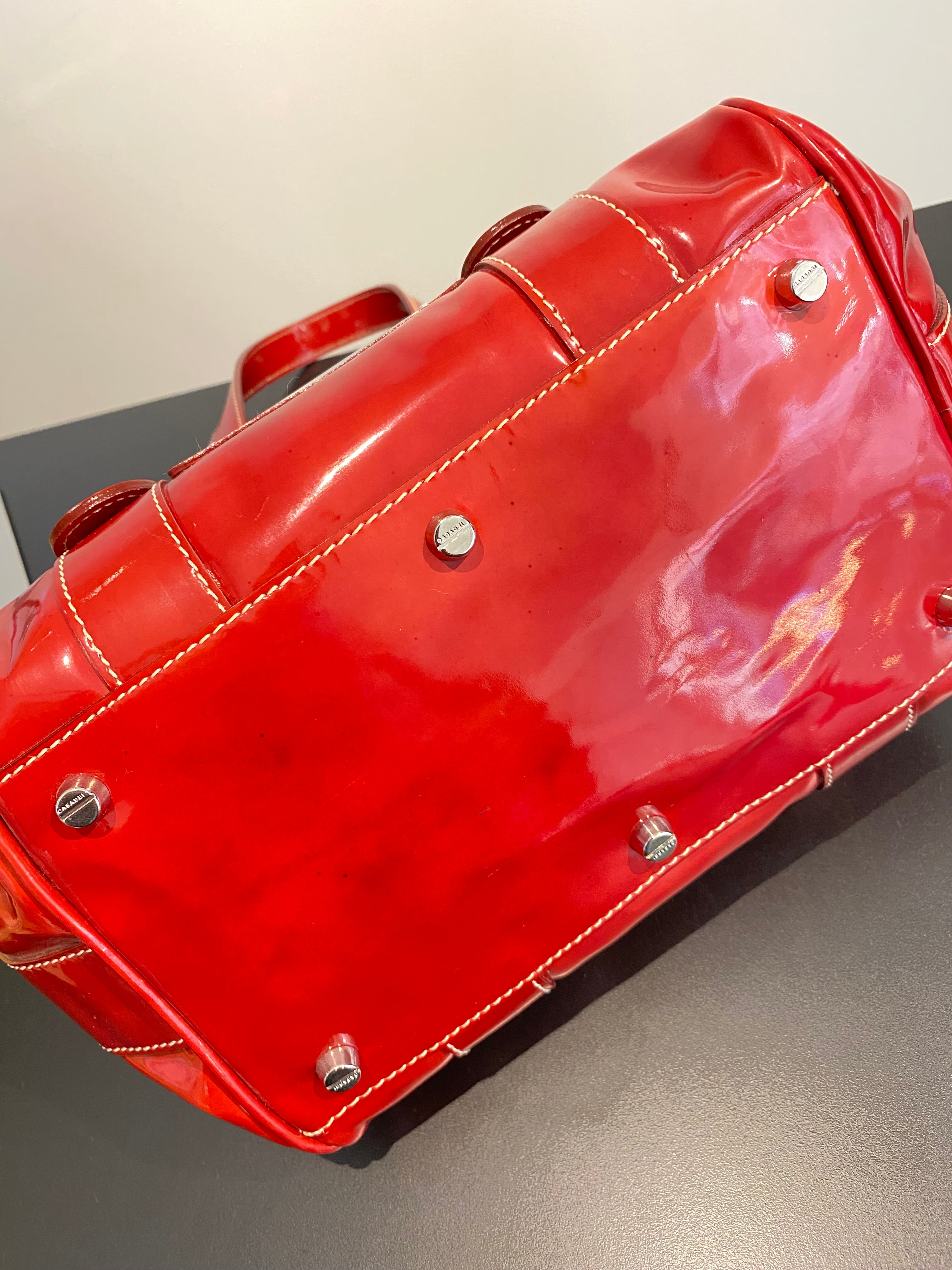 Casadei Vintage Patent Leather Bag