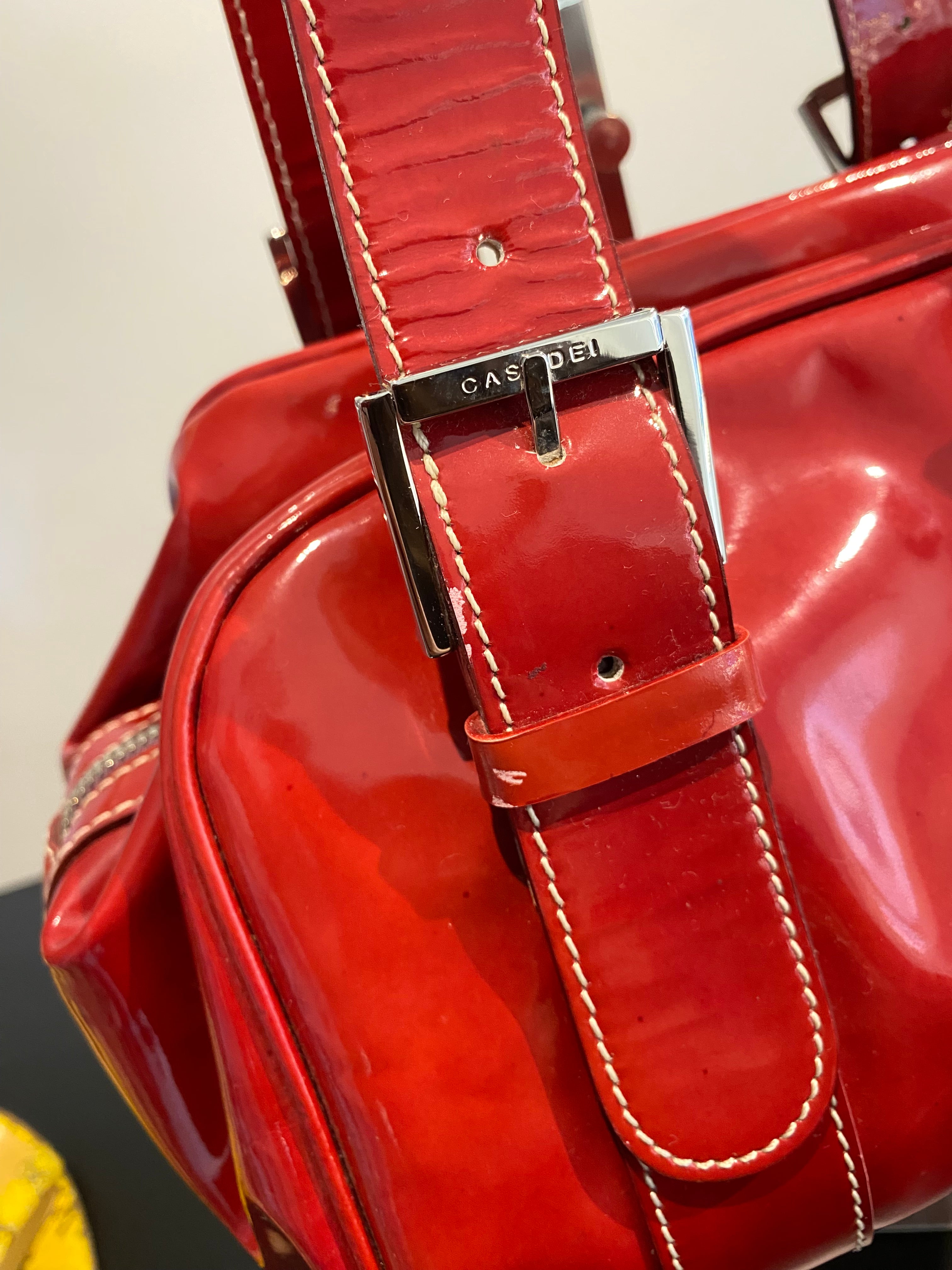 Casadei Vintage Patent Leather Bag