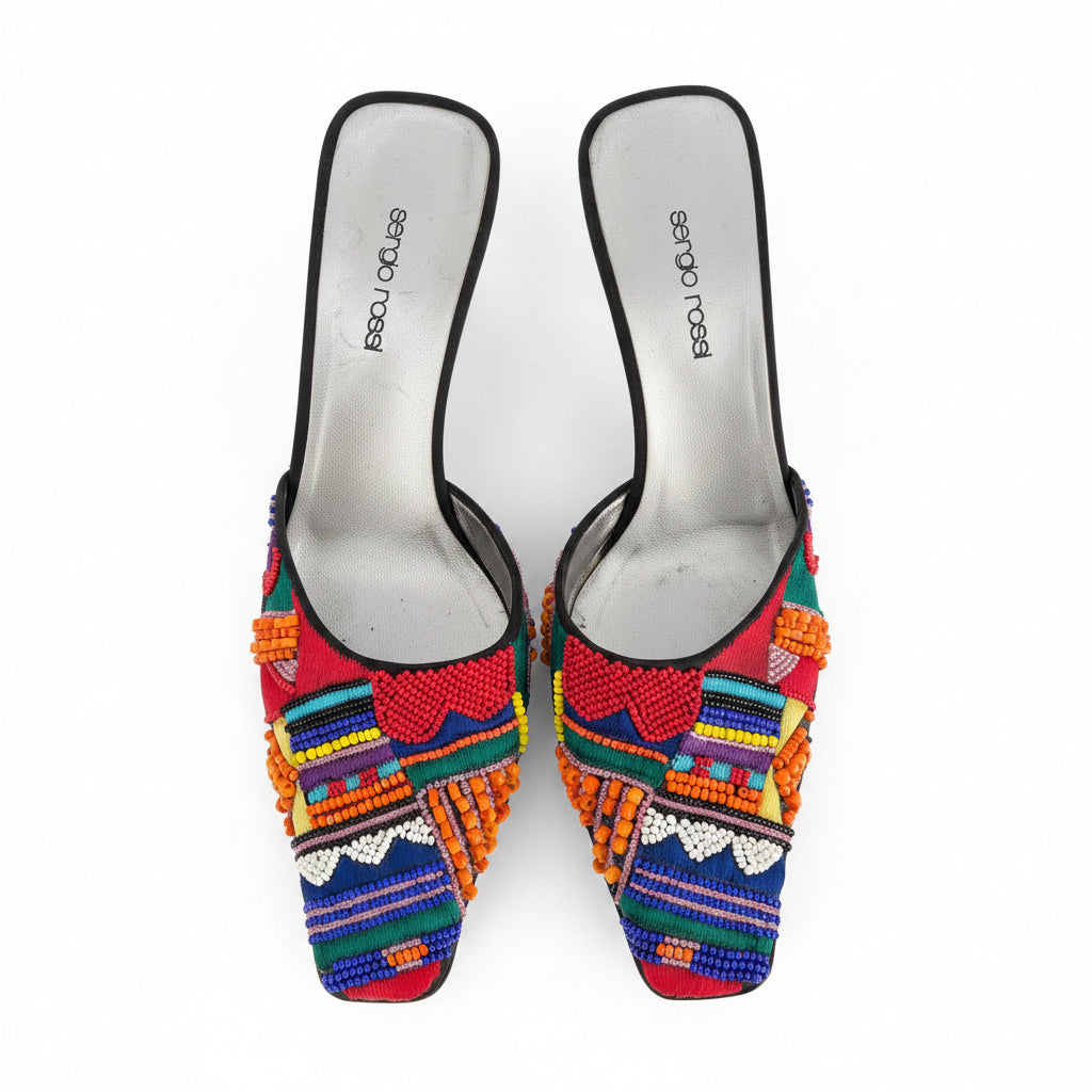 Sergio Rossi Mules Ricamate Vintage