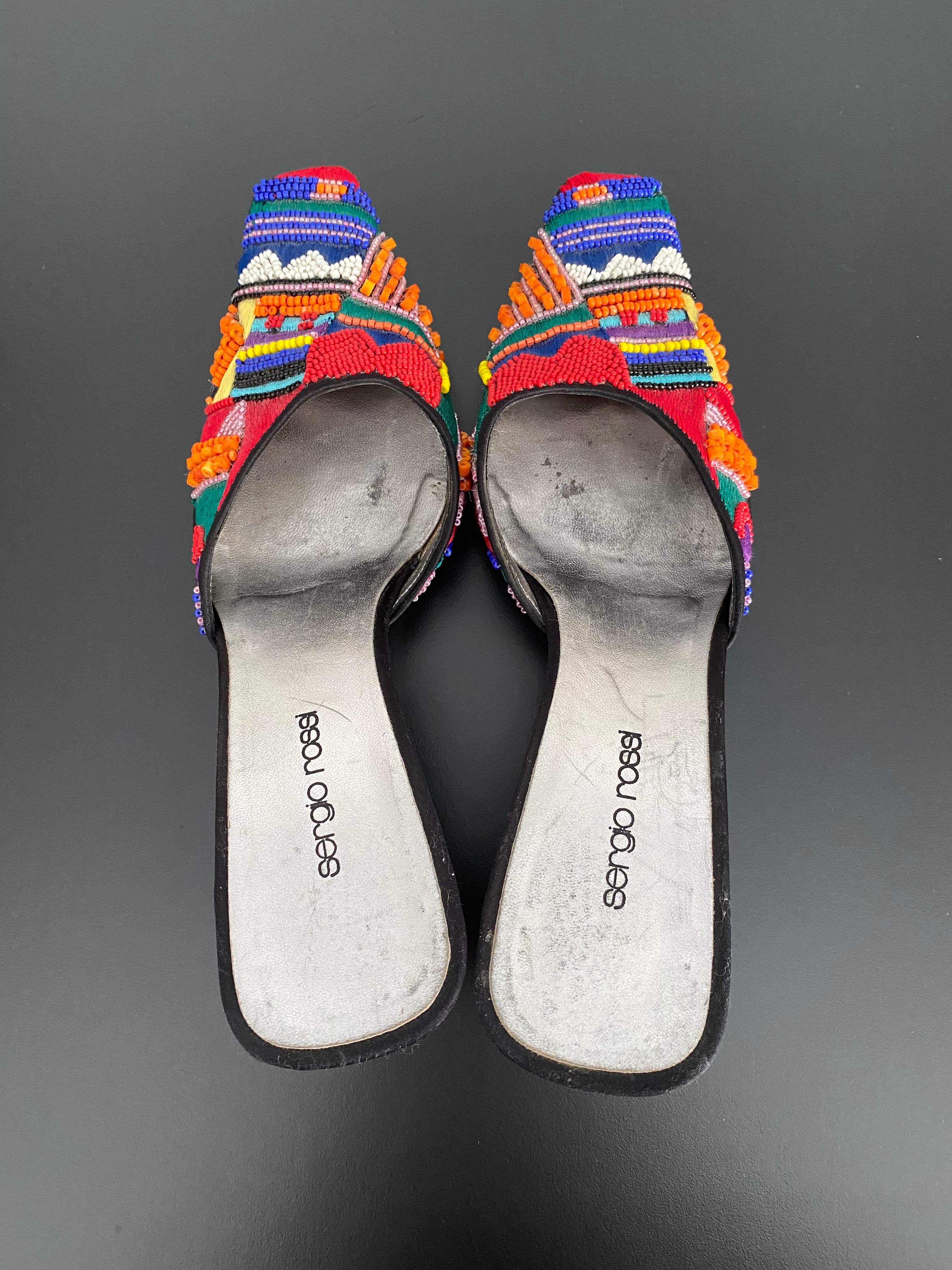 Sergio Rossi Mules Ricamate Vintage