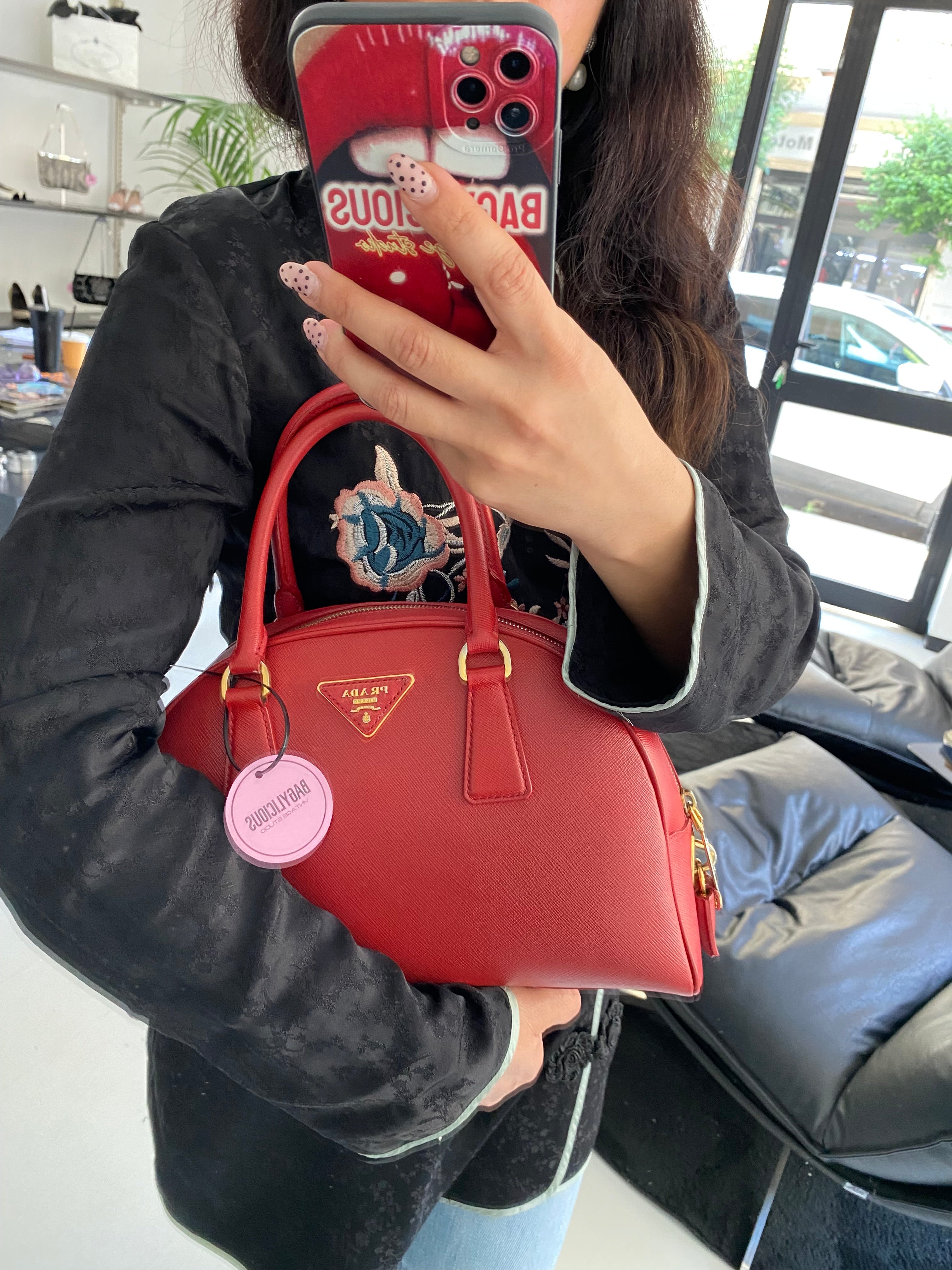 Prada Saffiano Lux  Bowler Bag