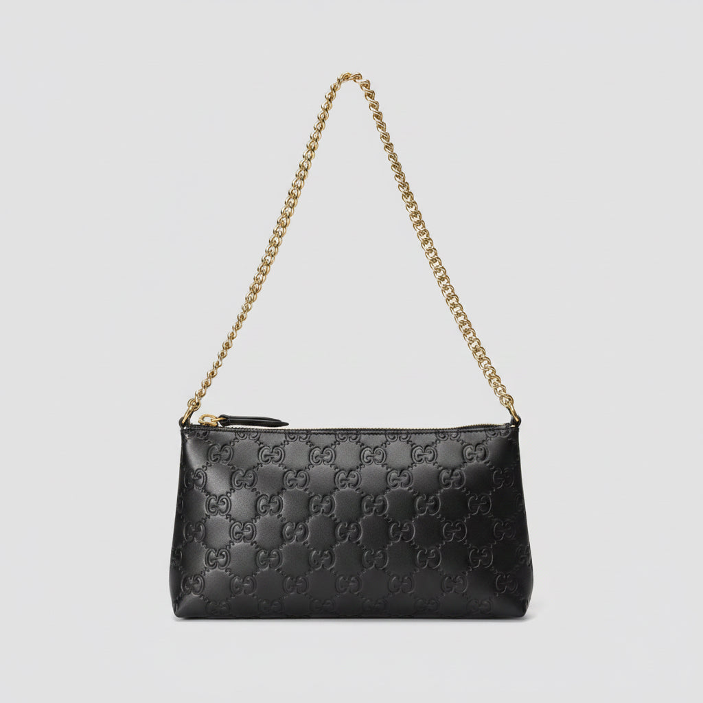 Gucci Borsa a spalla in pelle GG catena dorata