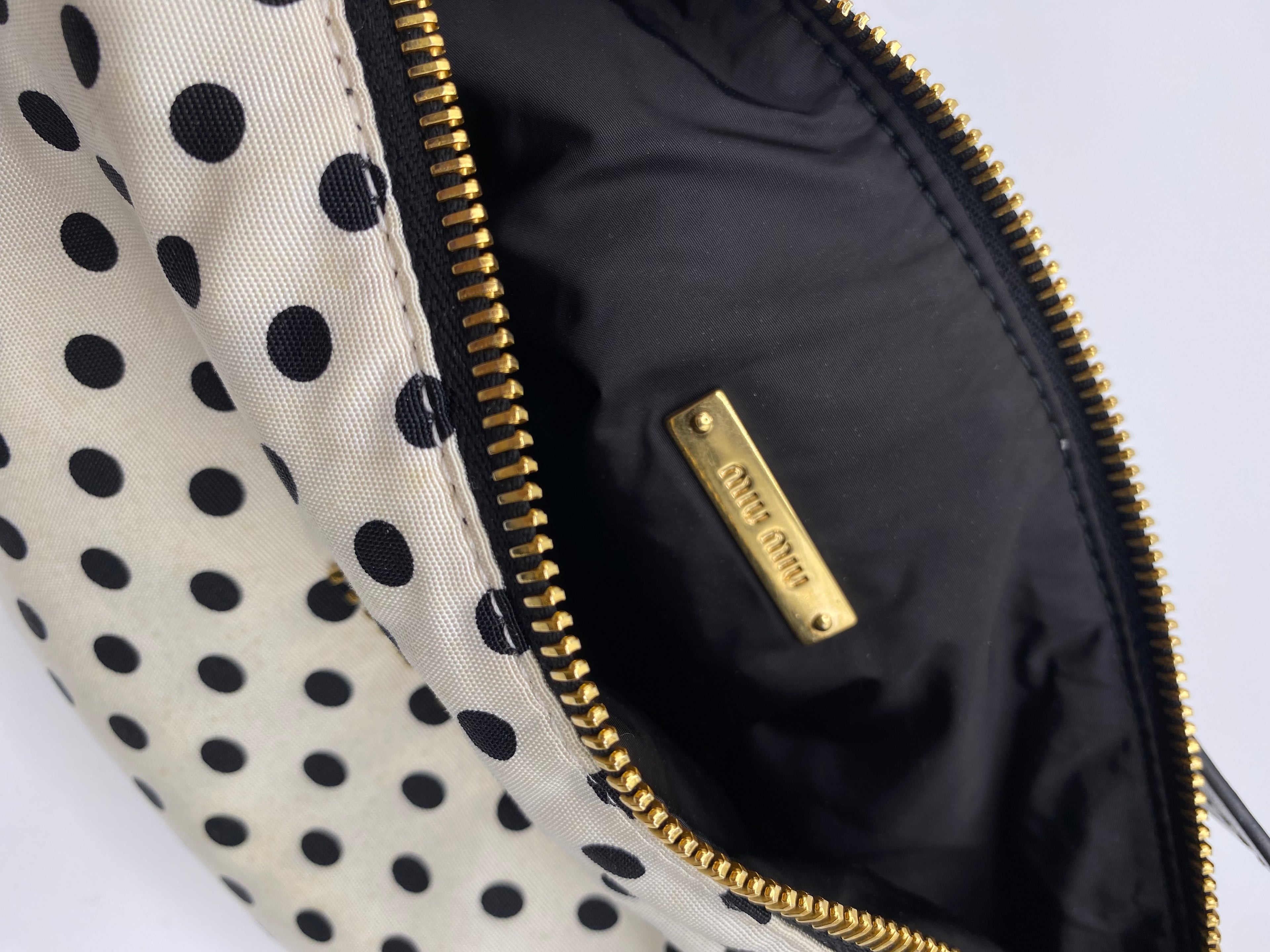 Miu miu borsa a spalla Polka Dot in nylon
