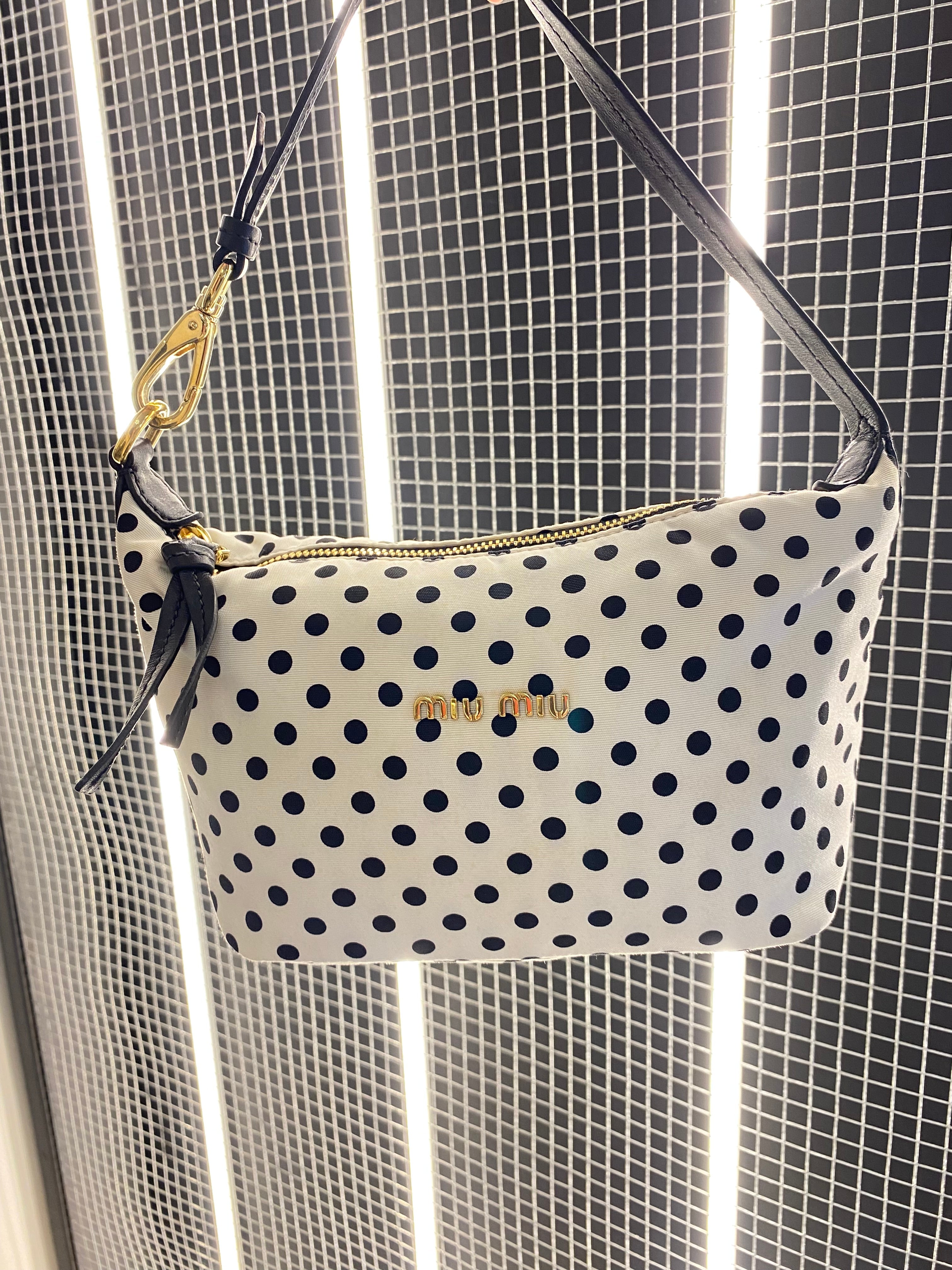 Miu miu borsa a spalla Polka Dot in nylon