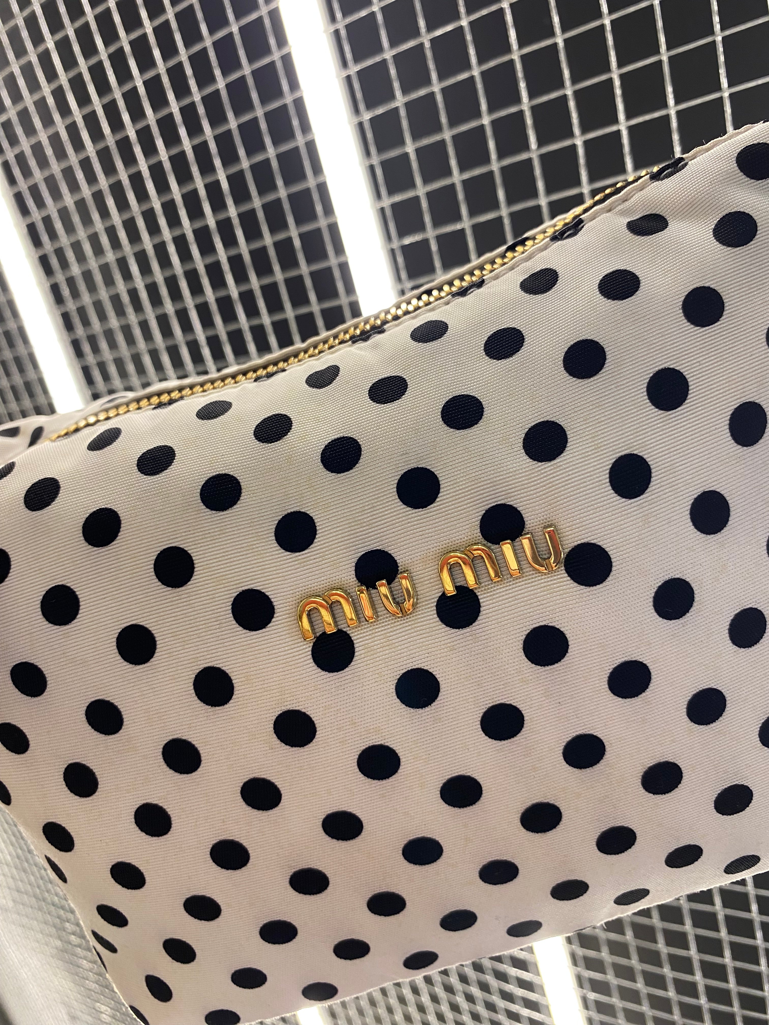 Miu miu borsa a spalla Polka Dot in nylon