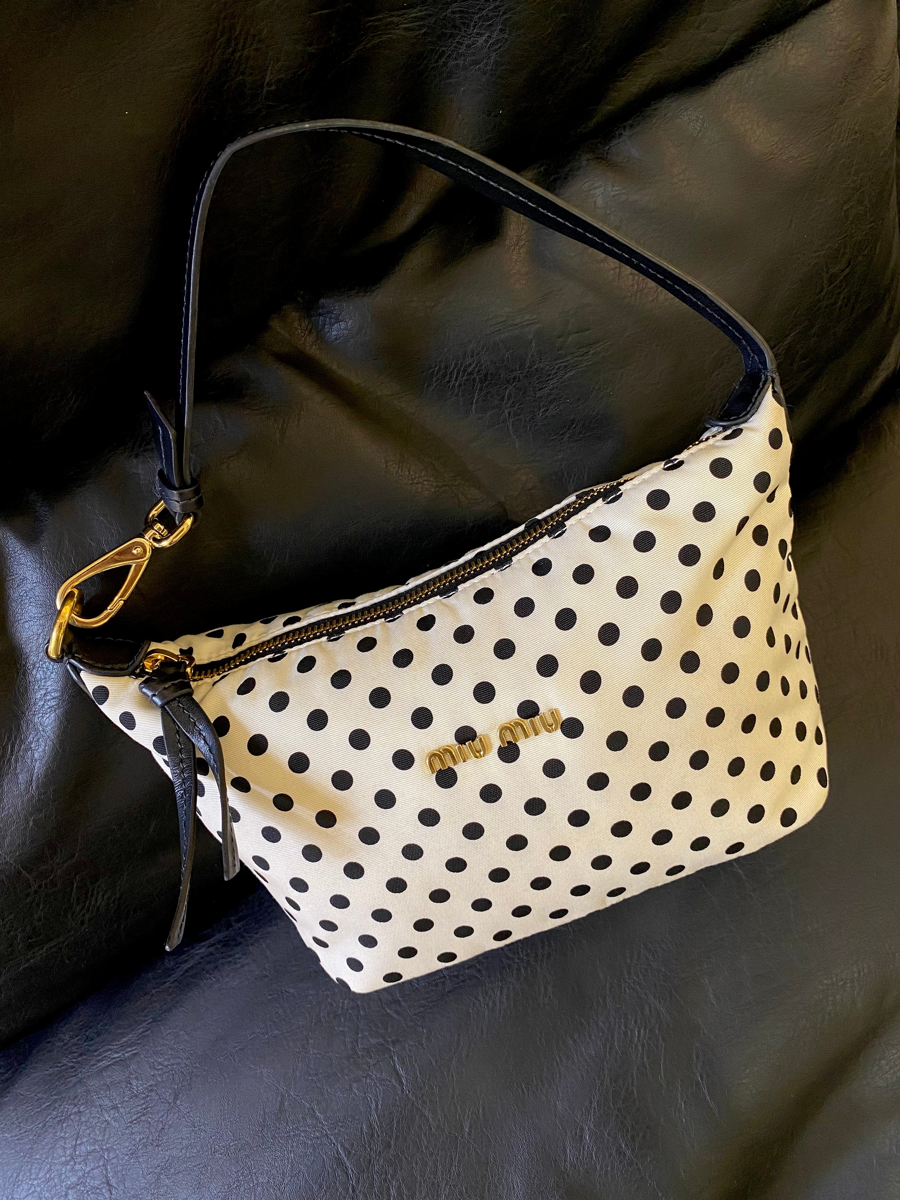 Miu miu borsa a spalla Polka Dot in nylon