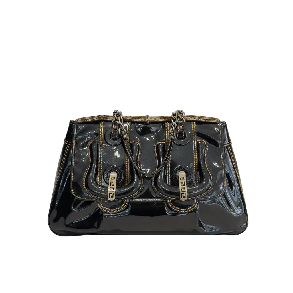 Fendi B Bag Tote – Patent Leather Black