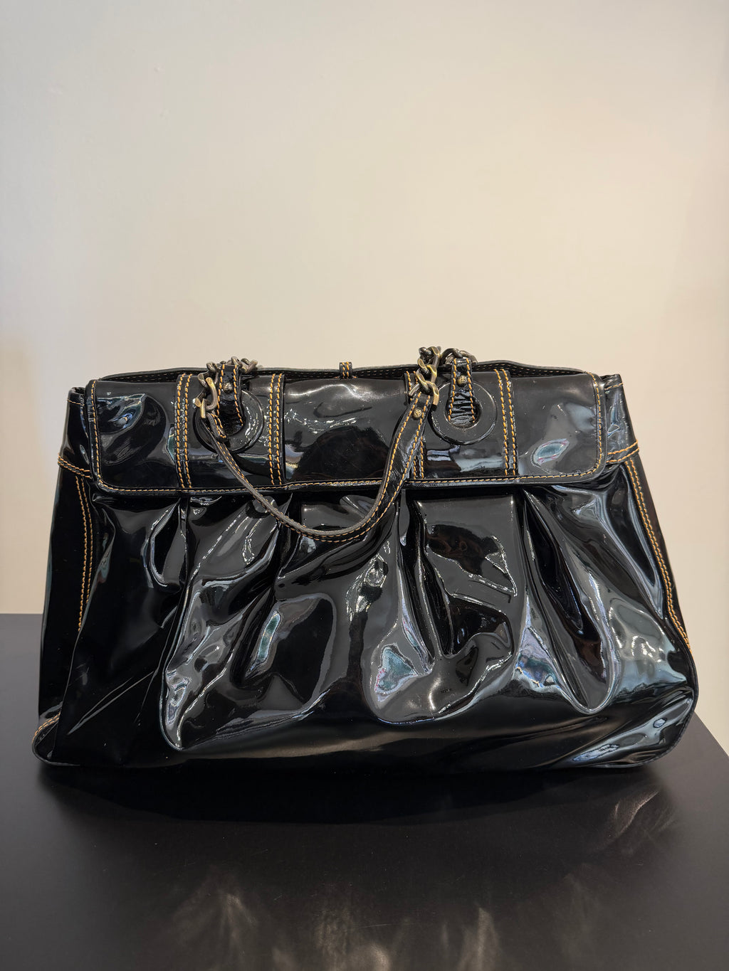 Fendi B Bag Tote – Patent Leather Black