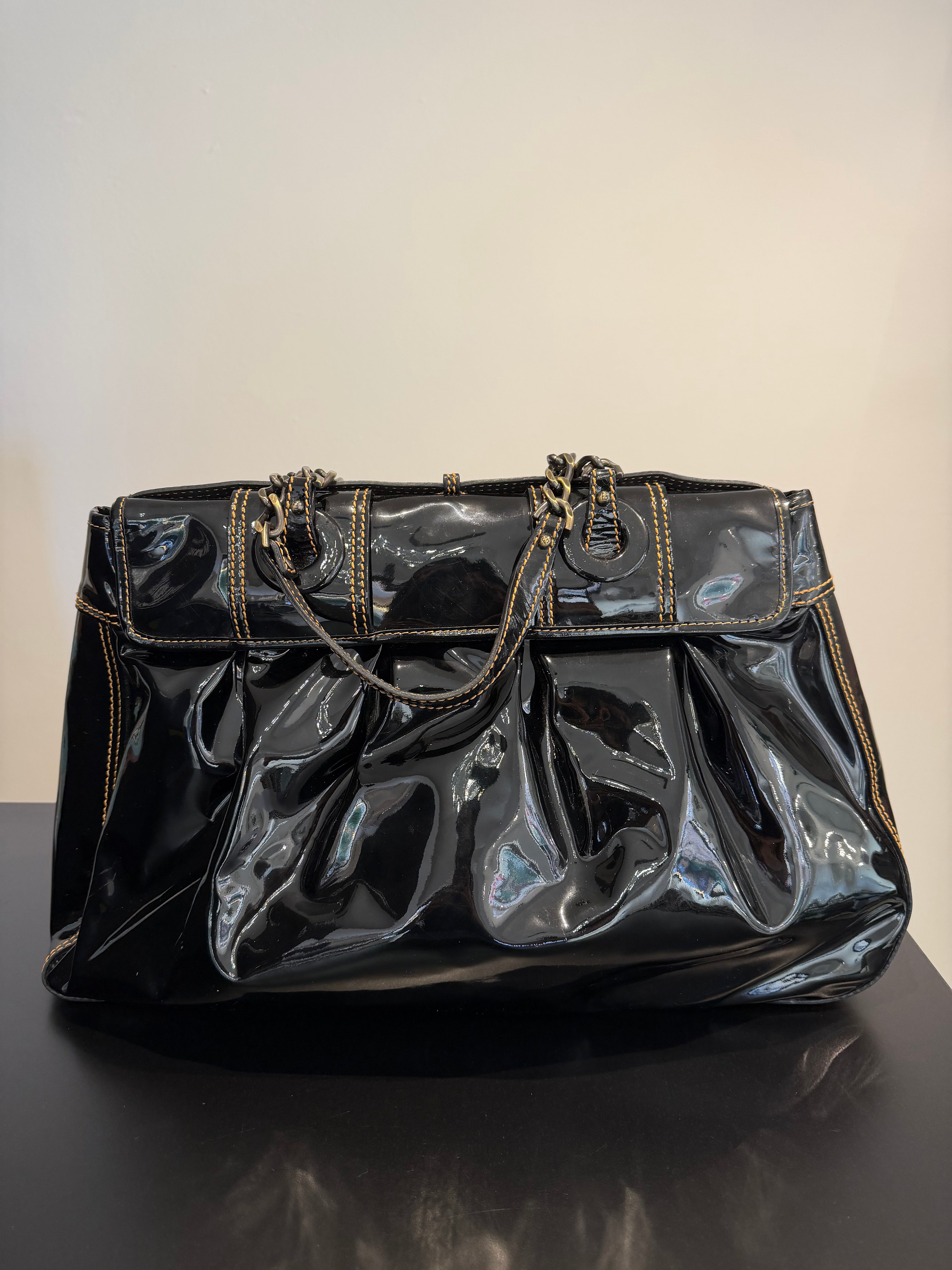 Fendi B Bag Tote – Patent Leather Black