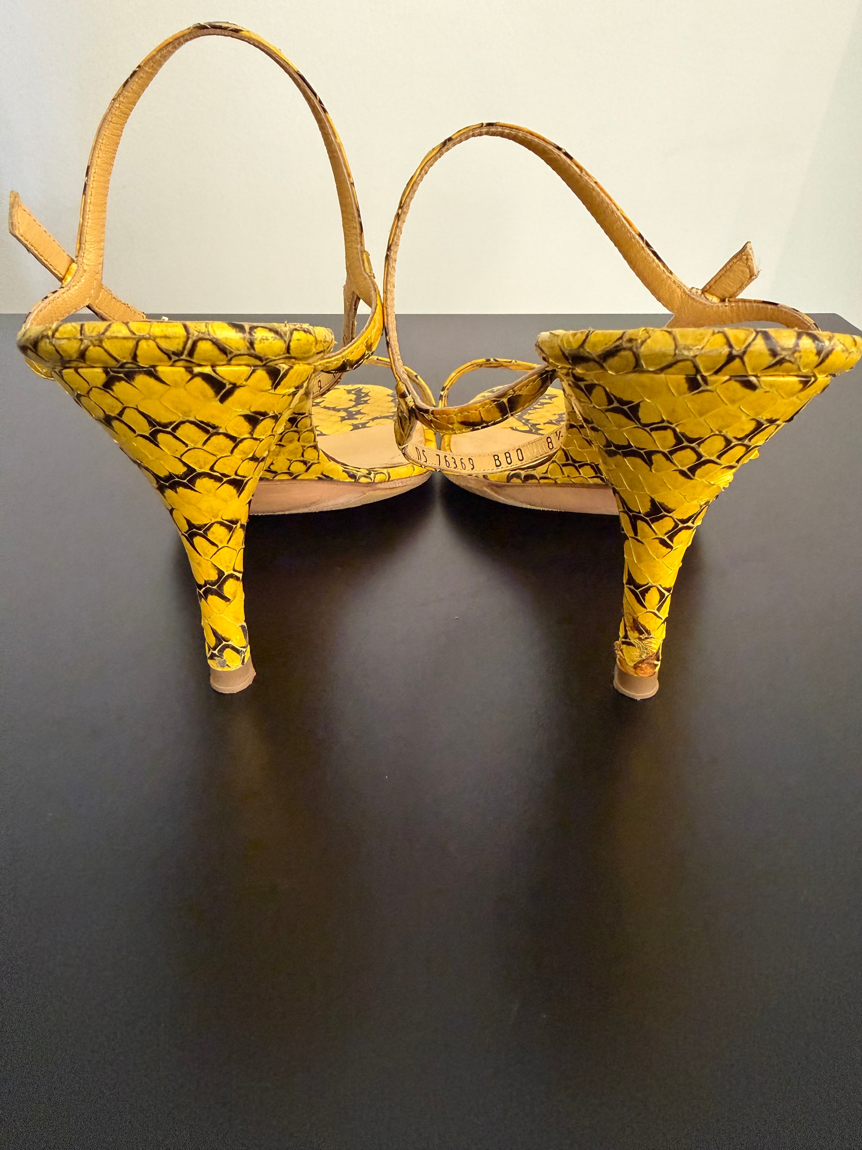 Sandali Salvatore Ferragamo vintage in pelle di pitone