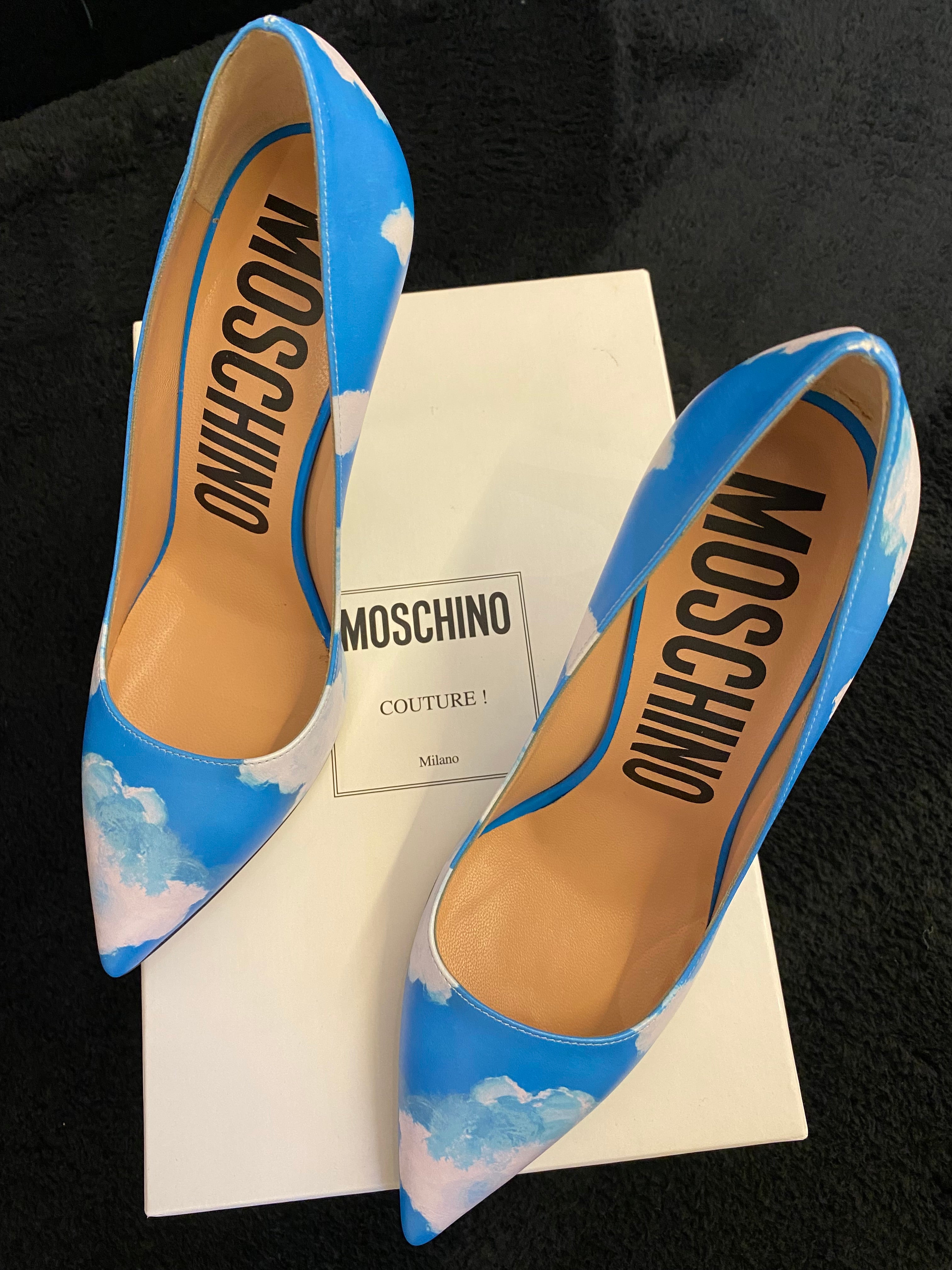 Moschino FW20 Runway Cloud Print Pumps – Jeremy Scott Era