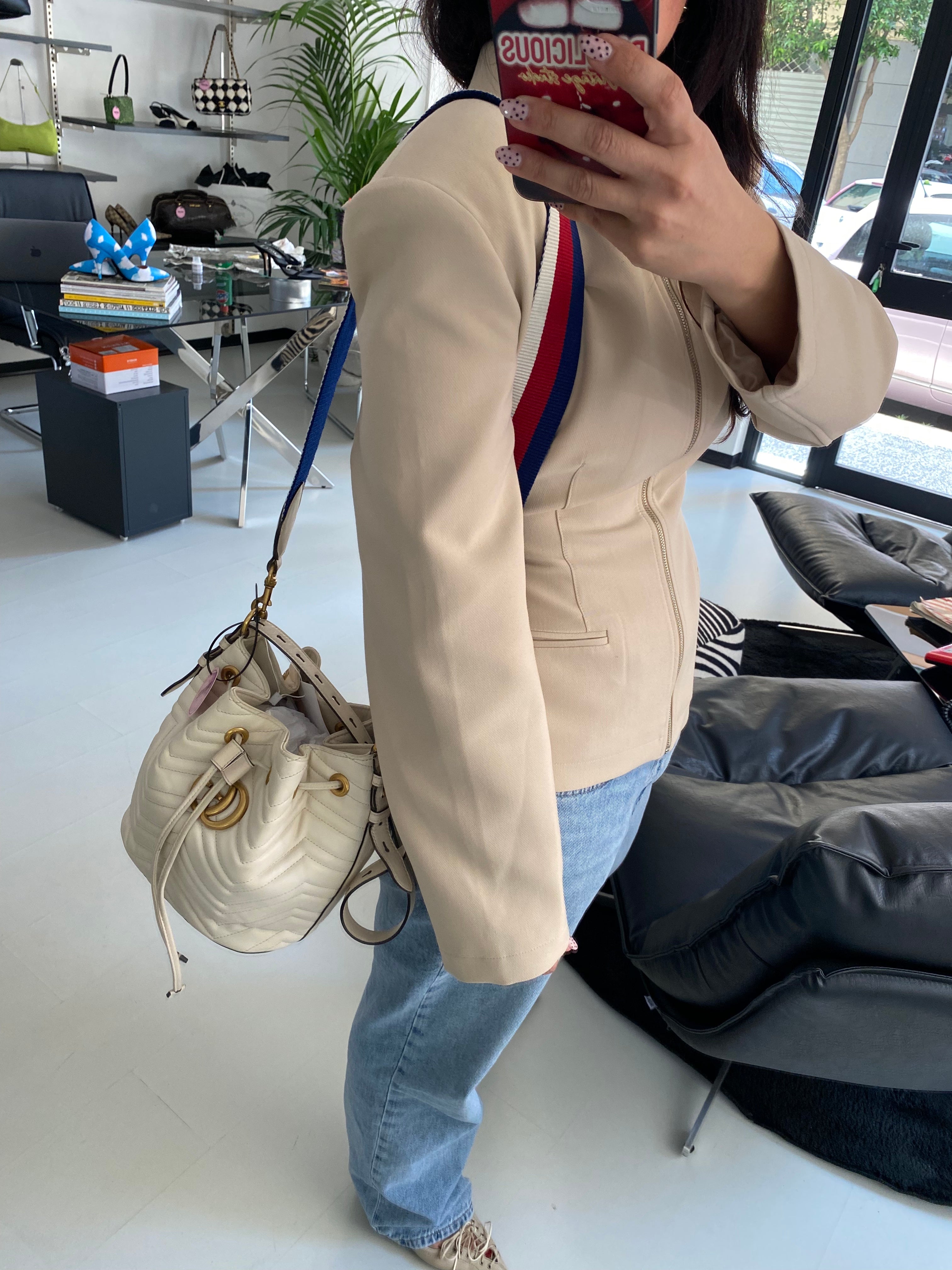 Gucci GG Marmont Bucket Bag in Pelle Matelassé