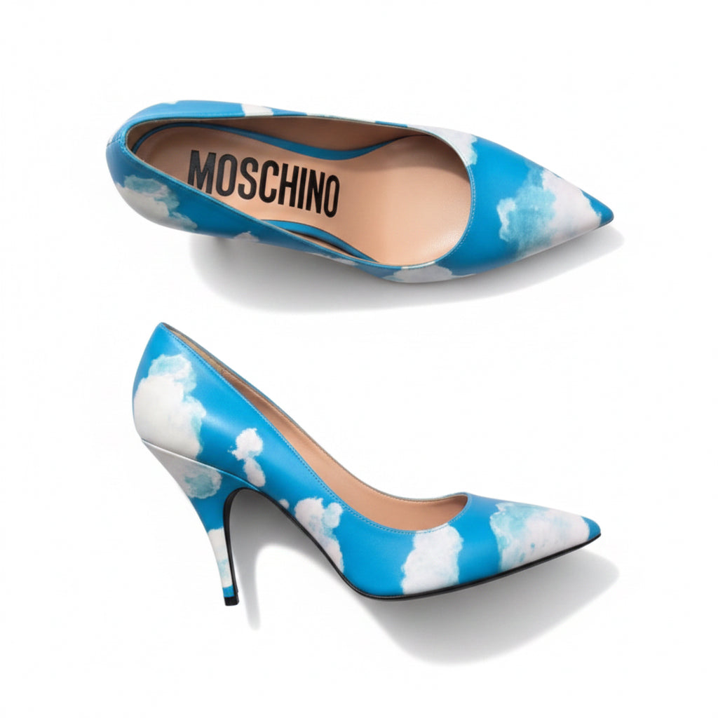 Moschino FW20 Runway Cloud Print Pumps – Jeremy Scott Era