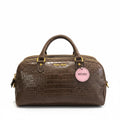 Miu Miu Croc Embossed Leather Bag Brown