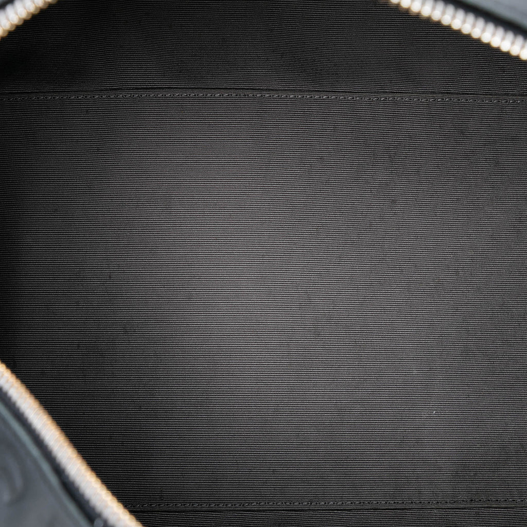 LOUIS VUITTON Limited Edition Black Monogram Paris Embossed Leather Speedy Cube 30 cm