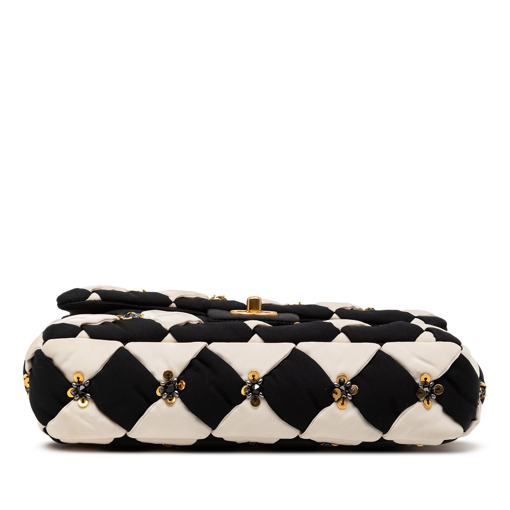 Chanel Metiers D'art Fall 2021 iconici Flap - Black / White Fabric | Gold Hardware