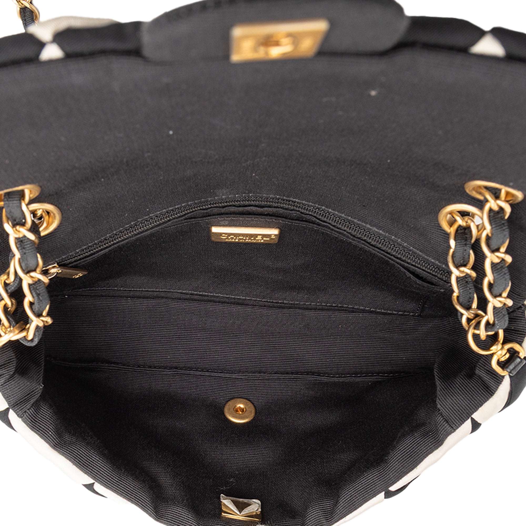Chanel Metiers D'art Fall 2021 iconici Flap - Black / White Fabric | Gold Hardware
