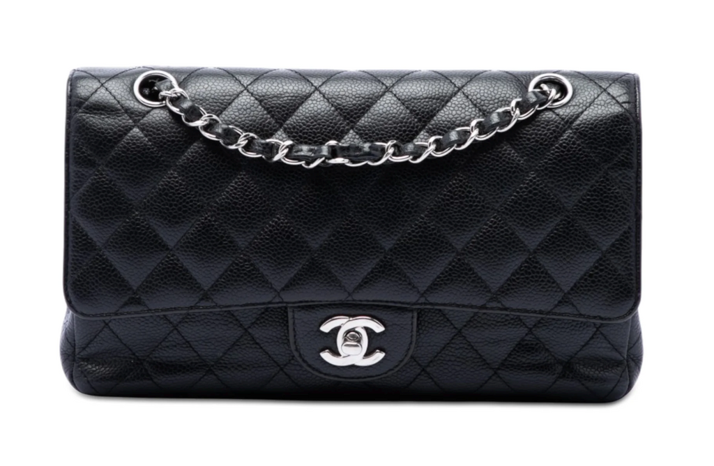 Chanel Classic Double Flap Medium 25 in pelle Caviar nera – 2009/2010