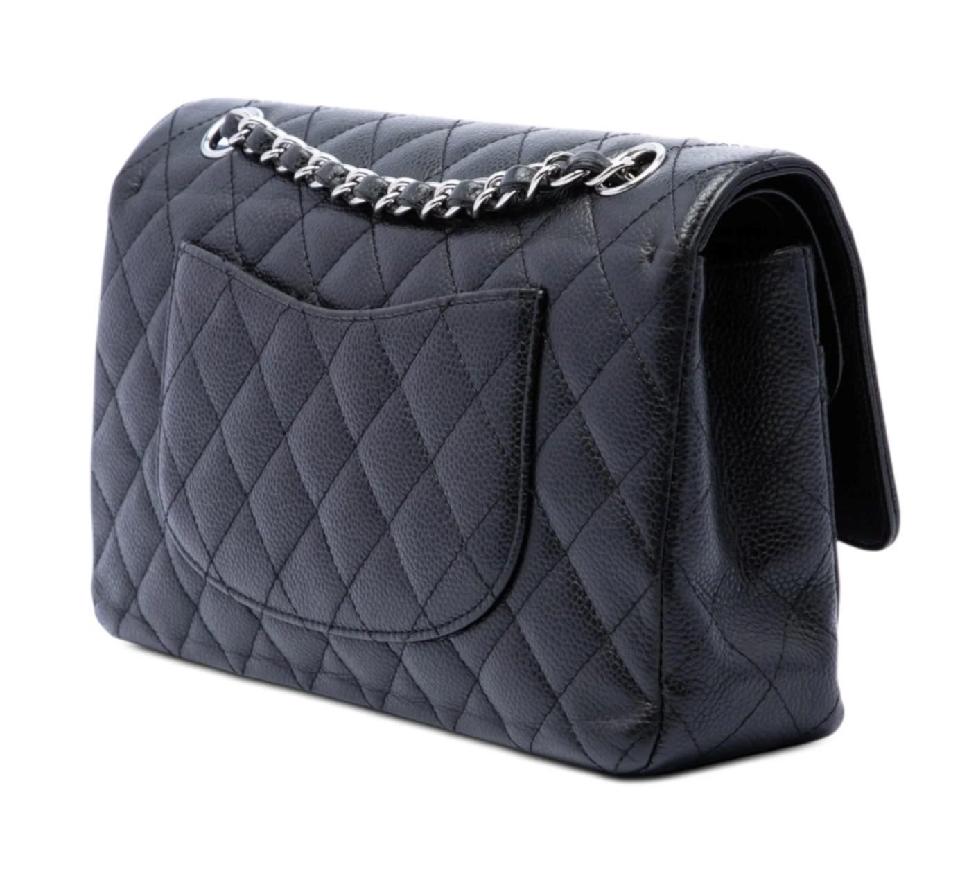 Chanel Classic Double Flap Medium 25 in pelle Caviar nera – 2009/2010