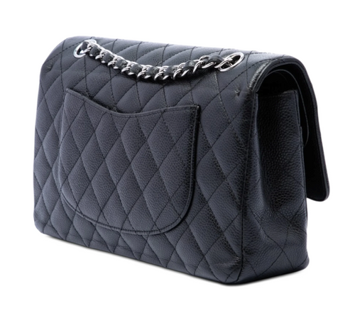 Chanel Classic Double Flap Medium 25 in pelle Caviar nera – 2009/2010