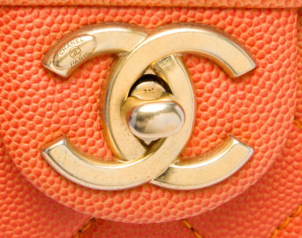 Chanel Small Sunset on the Sea Flap in Caviar arancione – 2019